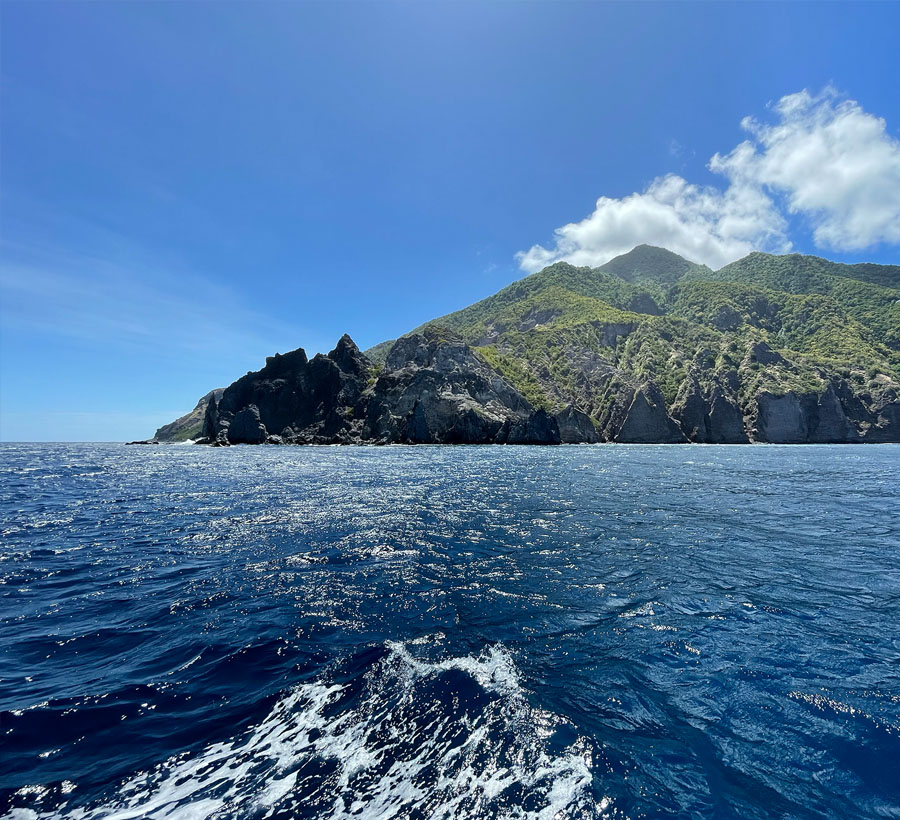 Saba Island from the water